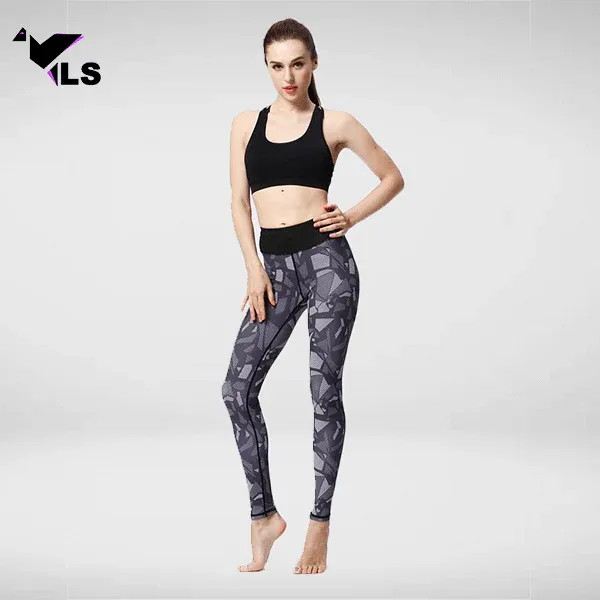 Legging Yoga Taille Haute Noir Maillé – Image 4