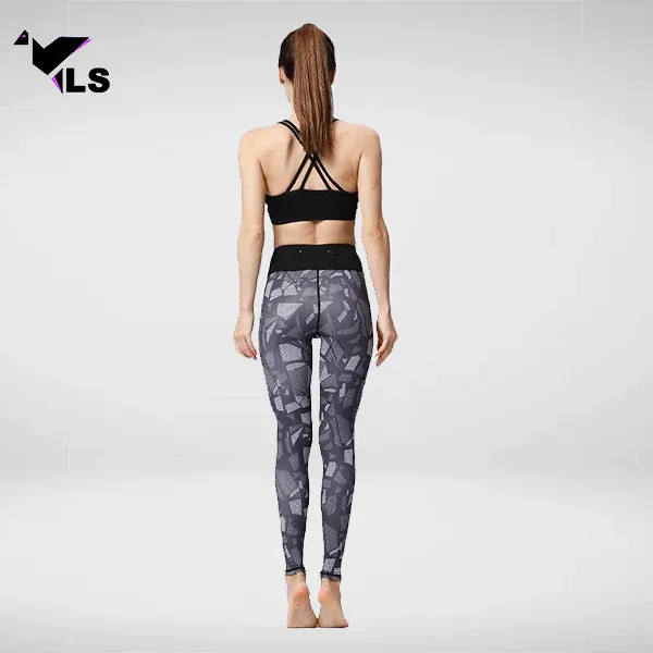 Legging Yoga Taille Haute Noir Maillé – Image 3