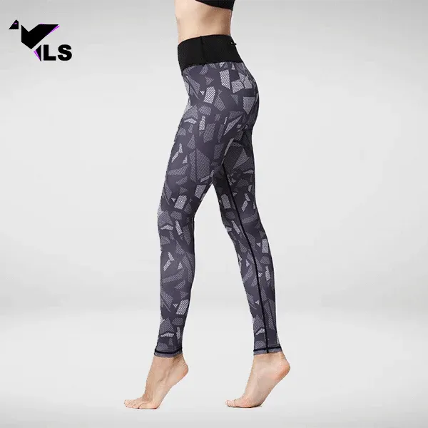Legging Yoga Taille Haute Noir Maillé – Image 2