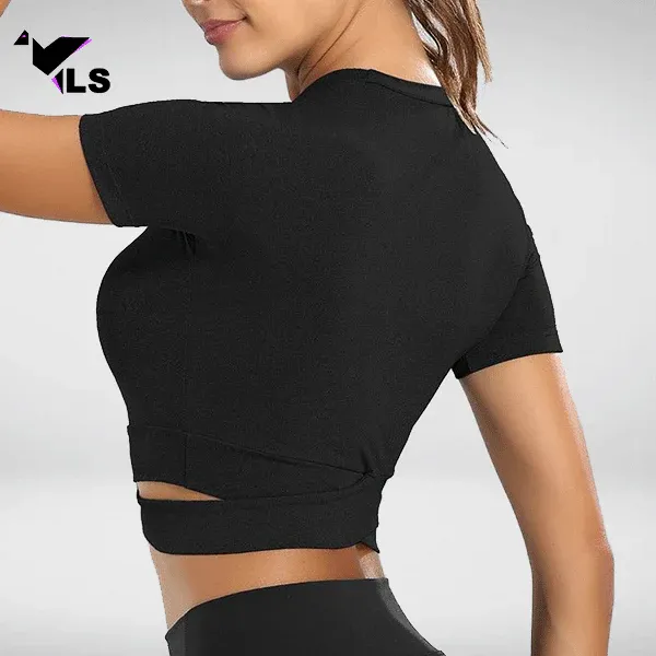 Crop Top Yoga Noir Célia – Image 4